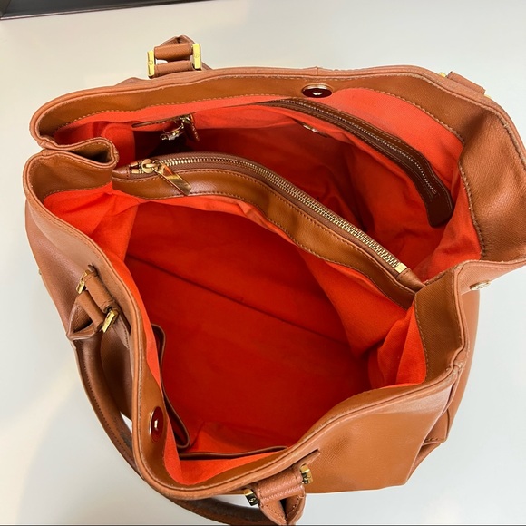 Tory Burch Robinson Brown Leather Large Tote Bag - Picture 7 of 16